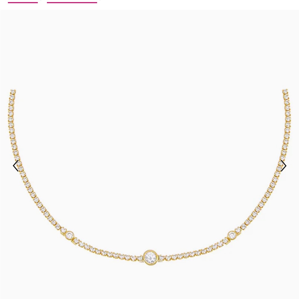 Adina Eden Graduated Solitaire Bezel Thin Tennis Choker 30$